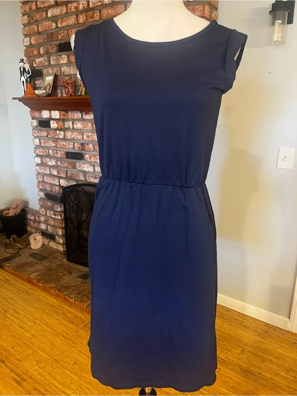 boden navy blue dress Boden Women's Scallop Detail Jersey Dress in Blue